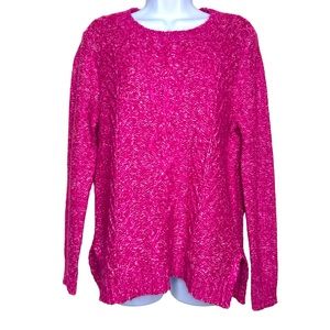 St. John’s Bay Women’s Hot Pink Cable Knit Sweater Size Medium
